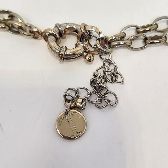 Talbots Gold Tone Double Chain layered Necklace Adjustable Casual Workwear - Picture 4 of 6